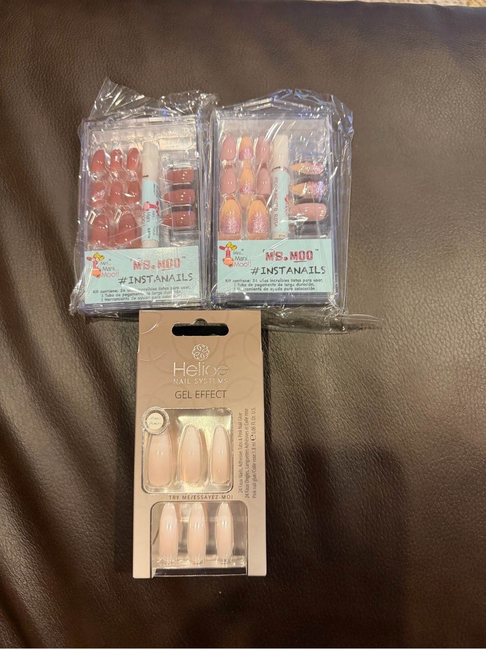 Helios & Ms. Moo Pink Press-On Nail Sets - Natural Pink & Rose Shades